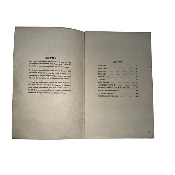 1953 Wards Refrigerator Owners Guide Manual Montgomery Ward Operation Maintance - Picture 3 of 4